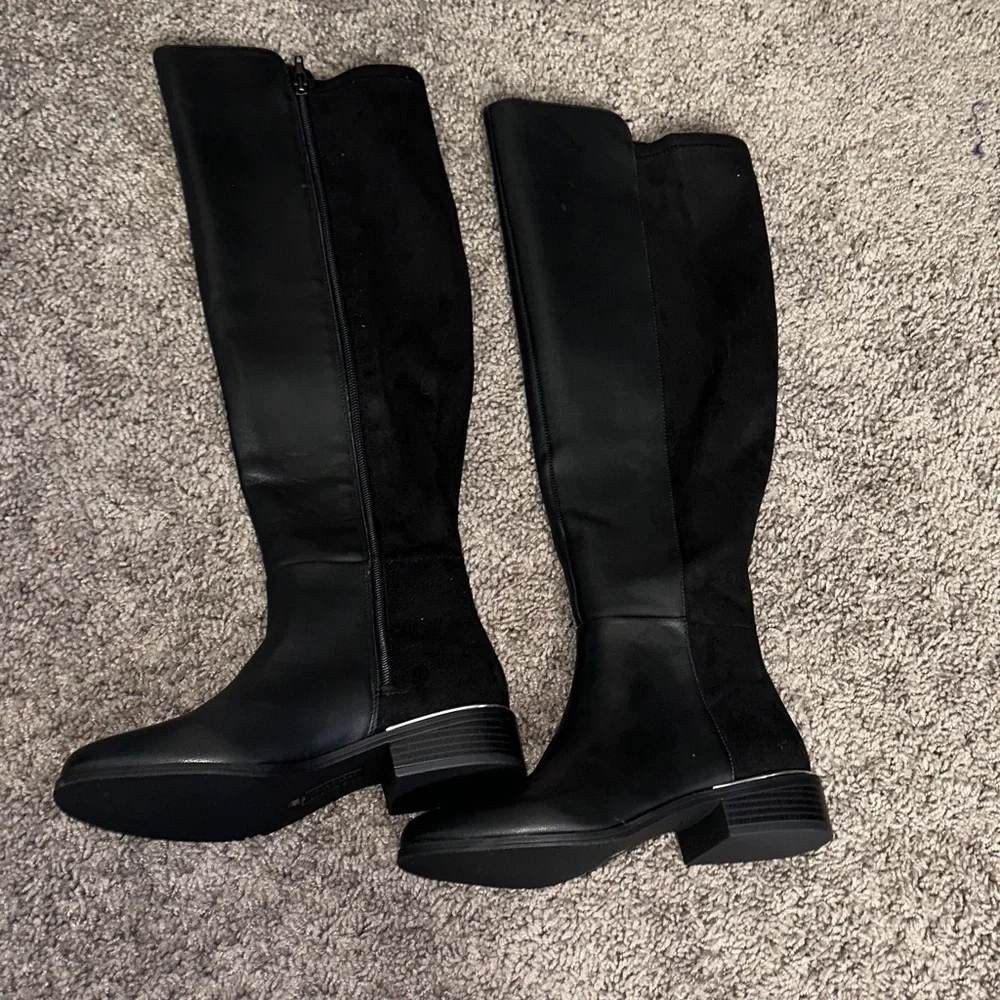 Alfani Step Flex Black Over the Knee Boots